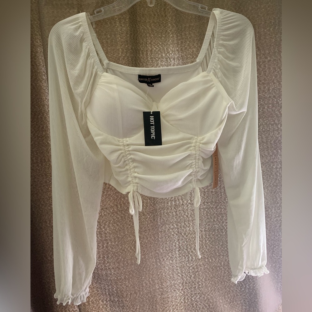 NWT Victorian Style Ruffled Crop Top